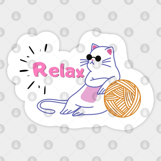 cool relax cat Sticker by T-Vinci